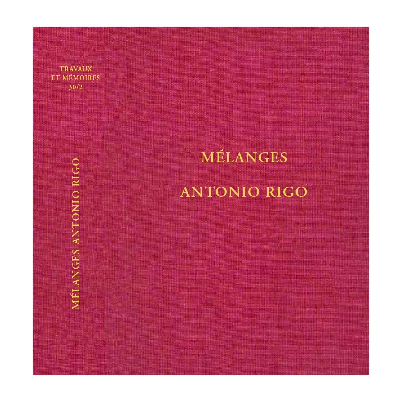 TOME XXX-2 – Mélanges Antonio Rigo