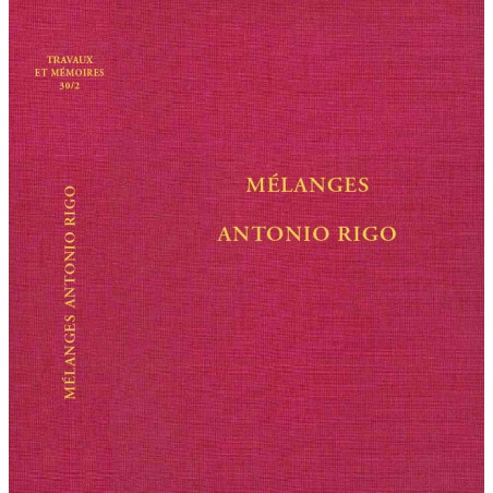 TOME XXX-2 – Mélanges Antonio Rigo